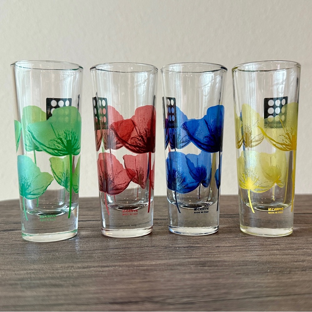 Circle Wear Design Double Shot Glasses Flower Pattern CERVE